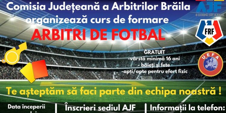 Cursuri de arbitri organizat de AJF Brăila