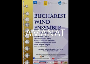 Concertul cameral susținut de BUCHAREST WIND ENSEMBLE  a fost amânat