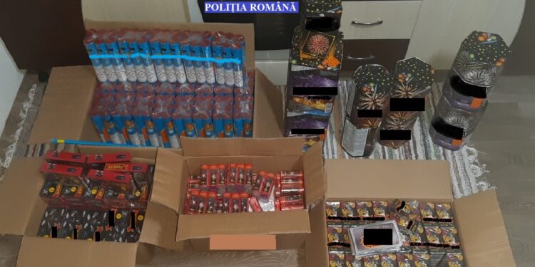 100 de kg de materiale pirotehnice confiscate de polițiștii brăileni