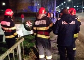 S-a răsturnat cu mașina pe Șoseaua Baldovinești