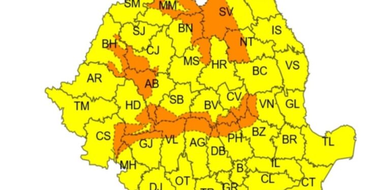 Cod galben în județul Brăila în intervalul 17 ianuarie, ora 16 – 18 ianuarie, ora 20