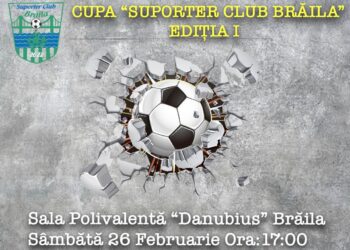 Sâmbătă, de la ora 17, are loc turneul de futsal dotat cu Cupa Suporter Club Brăila
