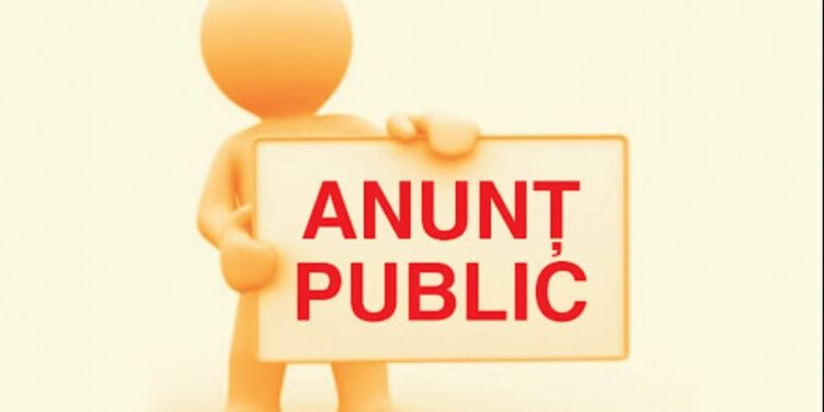ANUNT PUBLIC