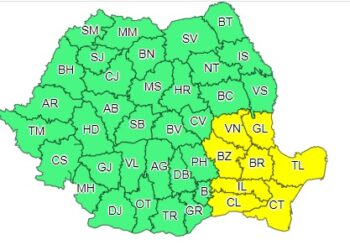 Cod galben de ninsori și intensificări ale vântului în județul Brăila