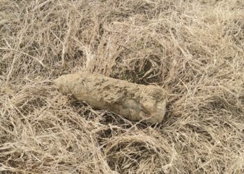Proiectil găsit în urma executării unor lucrări agricole