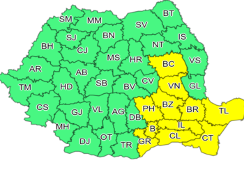 Cod galben de vânt anunțat de meteorologi