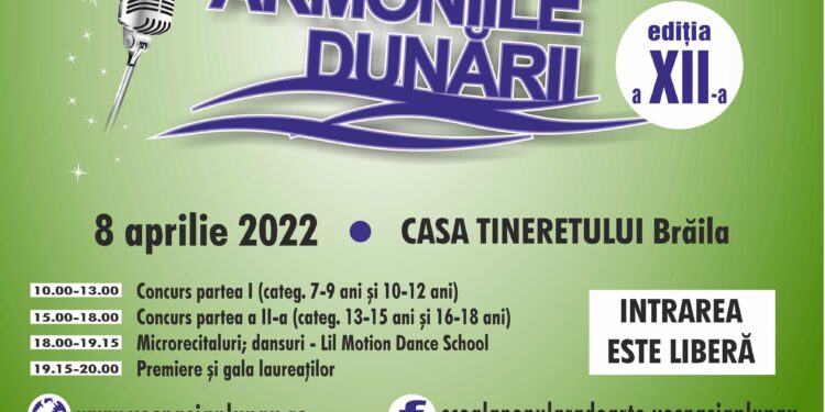 Cea de-a XII-a ediţie a Concursului naţional de muzică uşoară pentru copii „ARMONIILE DUNĂRII”
