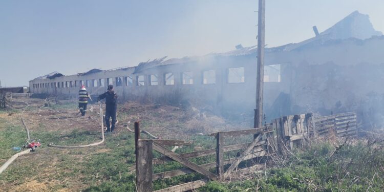 Incendiu la o fermă din comuna Vădeni