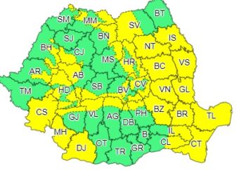 Cod galben de intensificări ale vântului