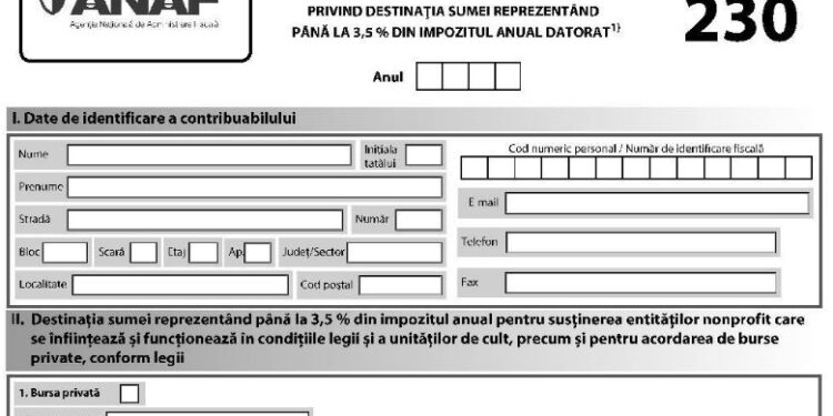 Precizări referitoare la depunerea formularului 230