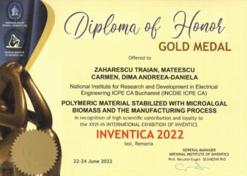 8 medalii de aur si 5 de argint obtinute de ICPE-CA la Inventica 2022