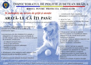 Polițiști din cadrul Biroului Protecția Animalelor a desfățurat acțiuni pentru înștiințarea populației cu privire la modificările legislative privind protecția animalelor