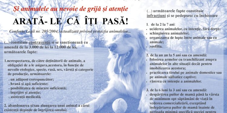 Polițiști din cadrul Biroului Protecția Animalelor a desfățurat acțiuni pentru înștiințarea populației cu privire la modificările legislative privind protecția animalelor
