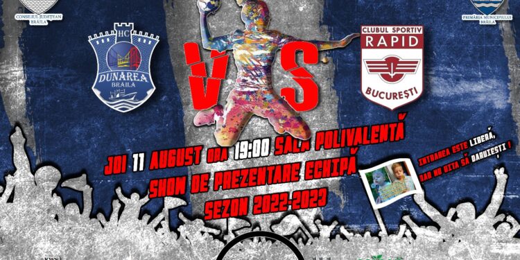 Prezentarea lotului HC Dunărea Brăila și amical cu Rapid București, joi, 11 august, de la ora 19.00