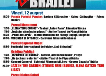 Programul manifestărilor din perioada 10-15 august, cu ocazia Zilelor Brăilei