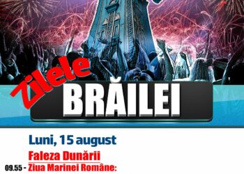 15 august – Ziua Marinei sărbătorită dimineață, iar seara concerte și jocuri de artificii și lasere pe faleza Dunării