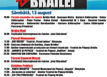 Programul manifestărilor de Zilele Brăilei – Sâmbătă, 13 august
