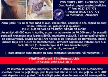 Solidaritate pentru ALEXANDRA, o fetiță de doar 12 ani
