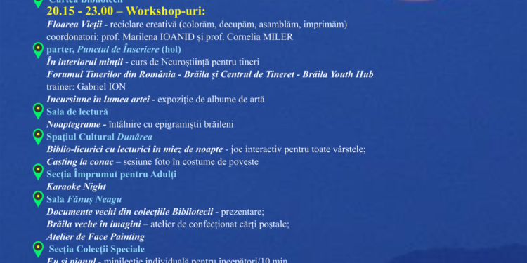 Nocturna bibliotecilor, vineri seara la Brăila