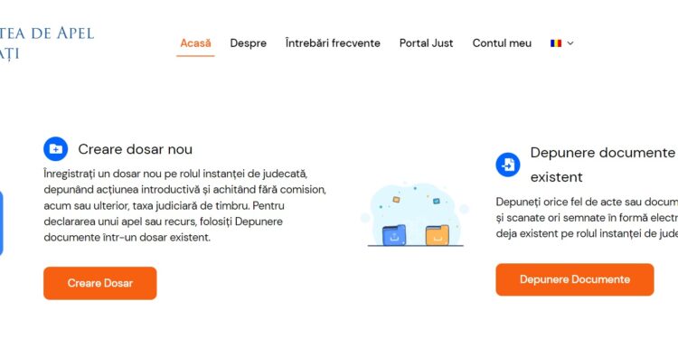 Noul portal lansat de Curtea de Apel Galați