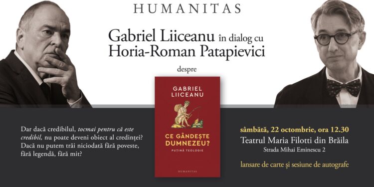 Gabriel Liiceanu în dialog cu Horia-Roman Patapievici la Teatrul „Maria Filotti” din Brăila