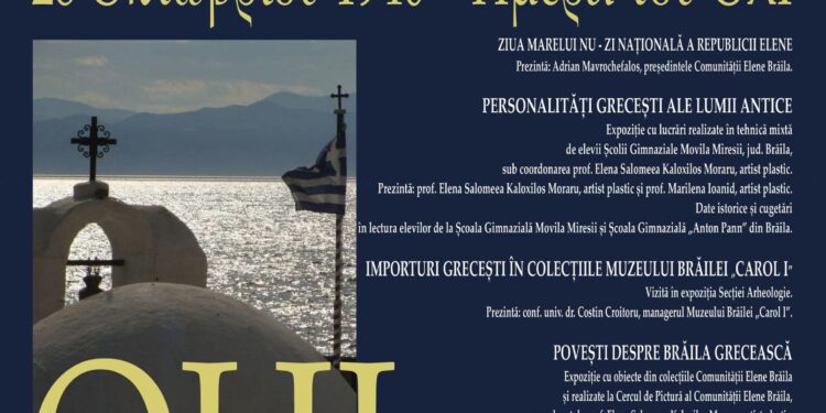 Muzeul Brăilei „Carol I” în colaborare cu Uniunea Elenă din România și Comunitatea Elenă Brăila organizează evenimentul ZIUA MARELUI NU