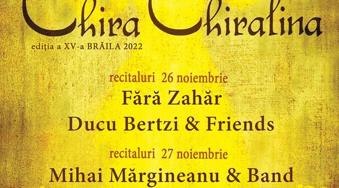 Festivalul Național de folk „Chira Chiralina” va avea loc în perioada 26-27 noiembrie