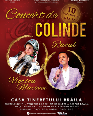 Concert de colinde organizat de Centrul de Creație Brăila la Casa Tineretului