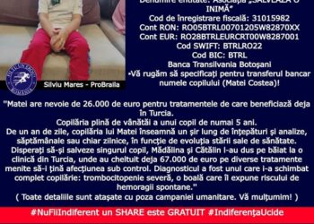 Să alergăm împreună pentru Matei în Parcul Monument din Brăila