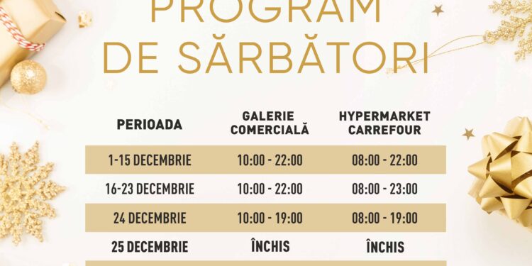Programul Brăila Mall de Crăciun și de Anul Nou