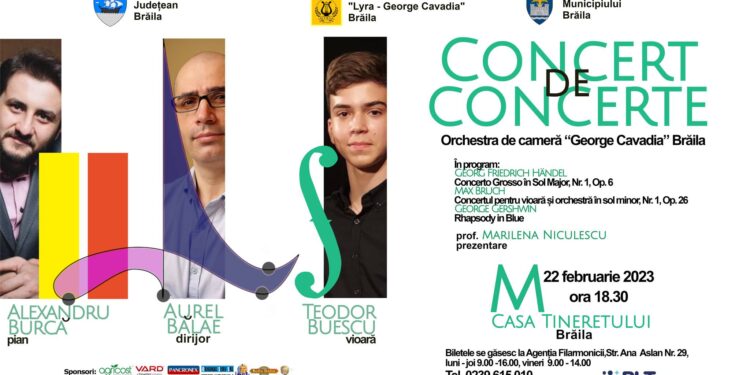 Concert de concerte, organizat de Filarmonica „Lyra – George Cavadia” Brăila