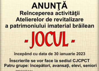Au început înscrierile la Atelierele de revitalizare a patrimoniului imaterial Jocul