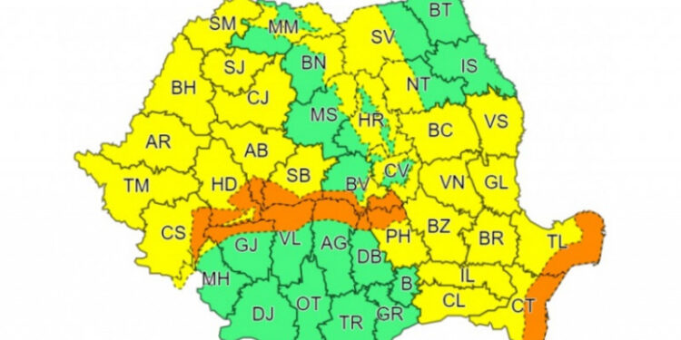 Cod galben până sâmbătă seara la ora 20