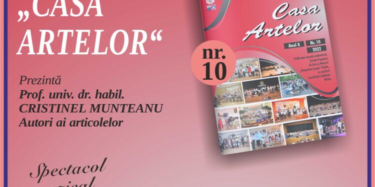 La Școala Populară de Arte „Vespasian Lungu” Brăila va fi lansat numărul 10 al publicației culturale anuale „Casa artelor”