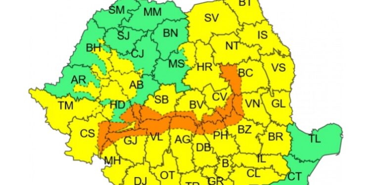 Avertizare meteorologică de ninsori, intensificări ale vântului și vreme deosebit de rece