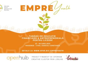 Asociația pentru Antreprenoriat din România lansează tabăra antreprenorială EMPREYouth, un program finanțat de Clusterul OpenHub, prin proiectul caritabil Leru.ro, ediția 2022