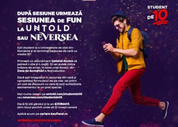 Campania “Student de 10” recompensează studenții cu rezultate exceptionale cu abonamente la cele mai tari festivaluri din lume, Untold si Neversea 2023