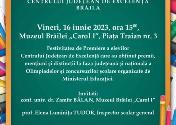 Festivitatea de premiere a elevilor Centrului Județean de Excelență Brăila