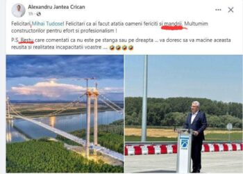 Cătălin Canciu (PNL): Viceprimarul Jantea ”a fost atât de nerăbdător să-l laude pe Tudose, cel care a ridicat podul, încât a scufundat în Dunăre gramatica limbii române”