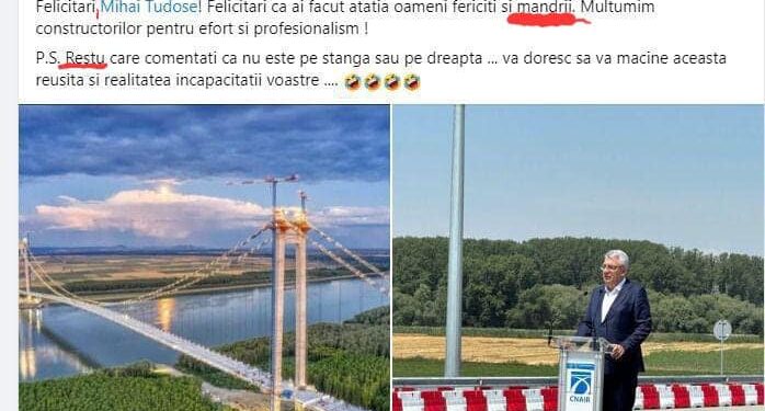 Cătălin Canciu (PNL): Viceprimarul Jantea ”a fost atât de nerăbdător să-l laude pe Tudose, cel care a ridicat podul, încât a scufundat în Dunăre gramatica limbii române”