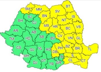 Cod galben de caniculă și furtuni violente