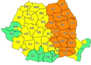 Avertizare cod portocaliu de ploi abundente și instabilitate atmosferică accentuată