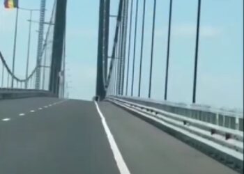 Au apărut denivelări pe Podul suspendat peste Dunăre