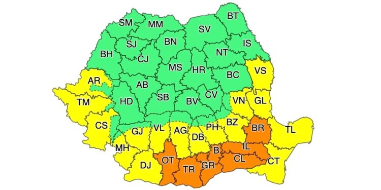 Brăila sub avertizare cod portocaliu de caniculă
