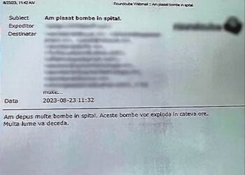 Un minor de 15 ani a transmis, pe adresele de poştă electronică ale unor instituţii şi autorităţi publice, dar şi ale unor persoane juridice din România, mesaje de ameninţare cu privire la amplasarea unor dispozitive explozive