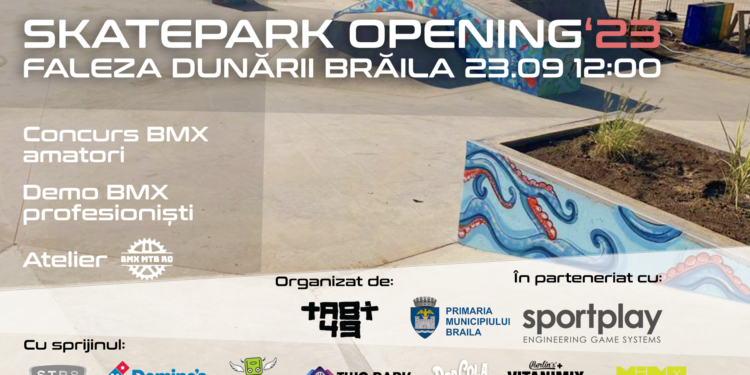 Skatepark Faleza Dunării se deschide în 23 septembrie. Ateliere, demonstrații și concursuri marchează inaugurarea unui nou parc de skateboard