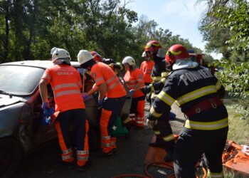Exercițiu tactic al ISU „Dunărea” pe DN2B, în zona Cabana Stejarilor