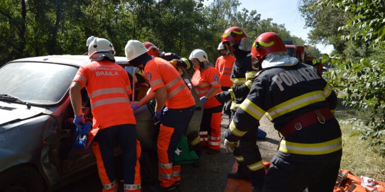 Exercițiu tactic al ISU „Dunărea” pe DN2B, în zona Cabana Stejarilor