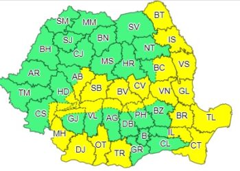 Cod galben de intensificări de vânt începând de duminică după amiaza