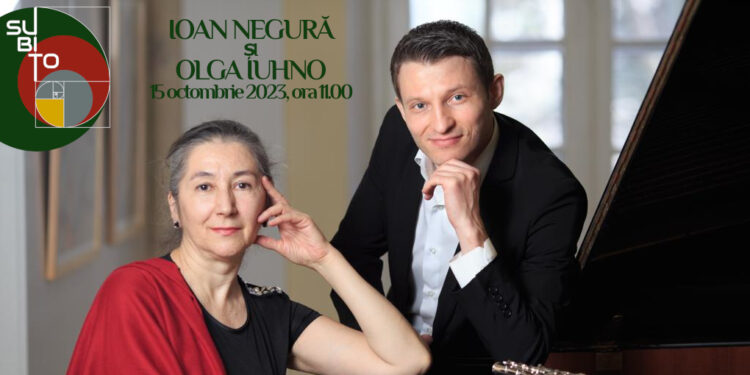 Ioan Negură și Olga Iuhno vor concerta în dimineața zilei de duminică, 15 octombrie 2023, de la ora 11.00, la sediul Filarmonicii Lyra